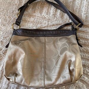 Elegant Gold and Brown Women's Shoulder Bag